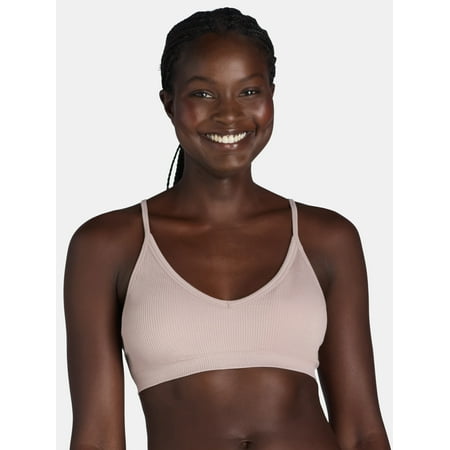 No Boundaries Seamless Ribbed Triangle Bralette, Sizes XS-XXXL