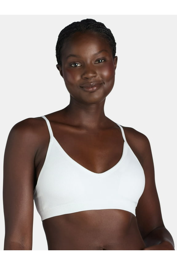 Seamless Ribbed Triangle Bralette, Sizes XS-XXXL