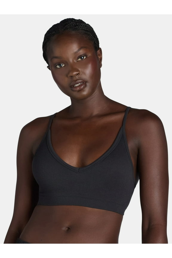 Seamless Ribbed Triangle Bralette, Sizes XS-XXXL