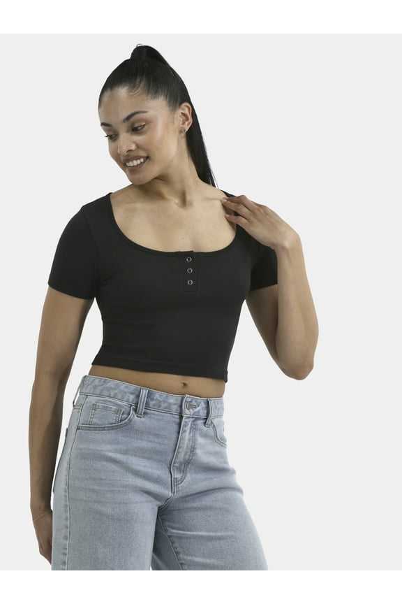 Seamless Scoop Henley Tee, Women's