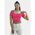 thumbnail image 1 of No Boundaries Seamless Scoop Henley Tee, Women's, 1 of 5