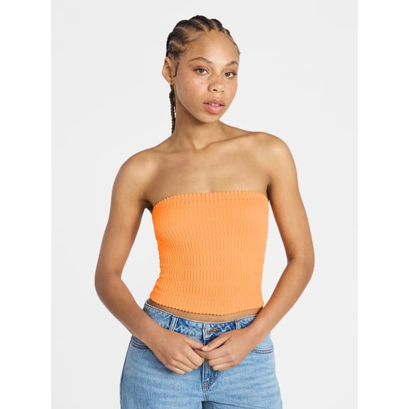 No Boundaries Seamless Textured Tube Top, Women's XXS-XXL