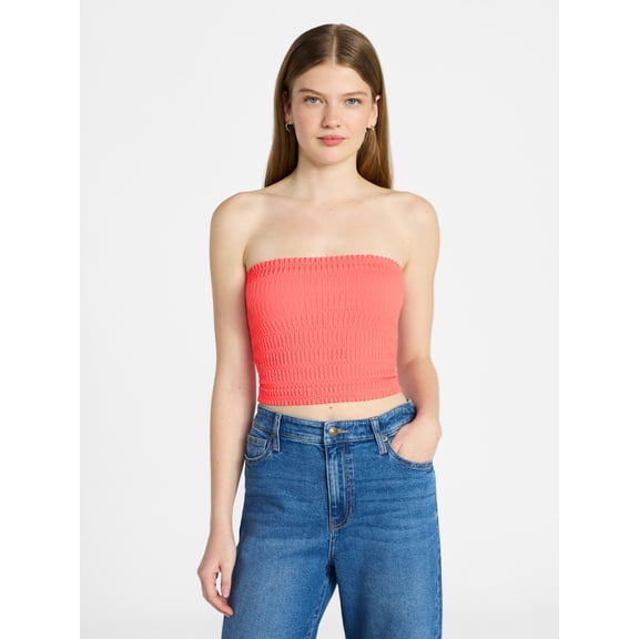 No Boundaries Seamless Textured Tube Top, Women's XXS-XXL