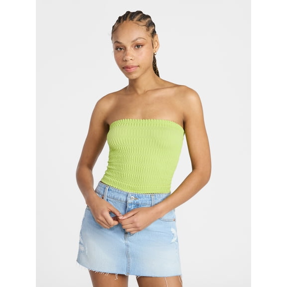 No Boundaries Seamless Textured Tube Top, Women's XXS-XXL