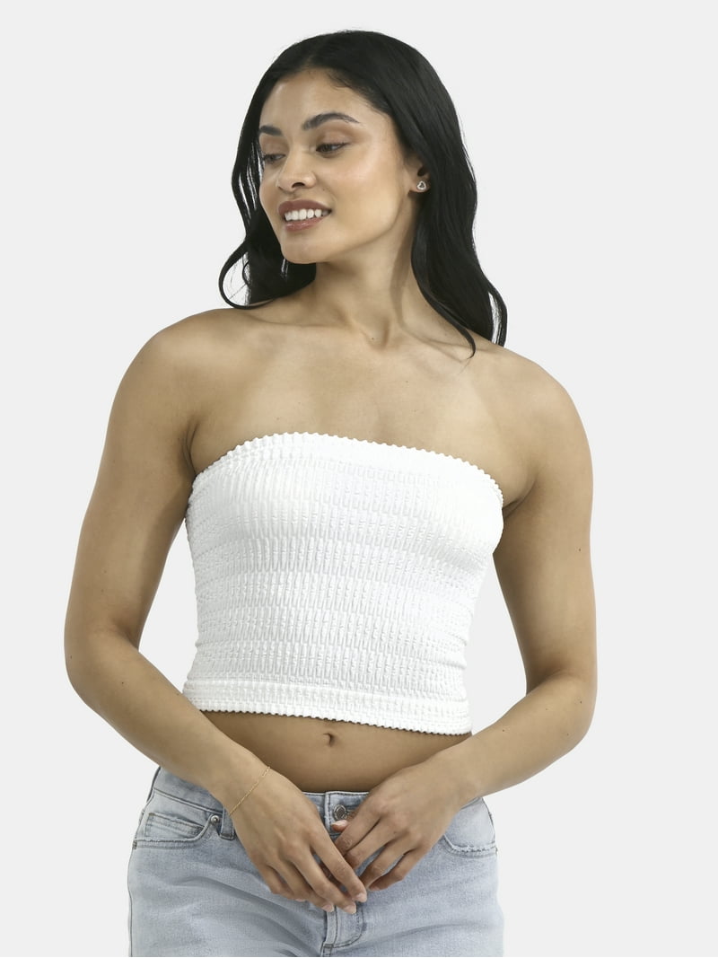 トップス tope tubetop No Boundaries Seamless Textured Tube Top, Women's - Walmart.com