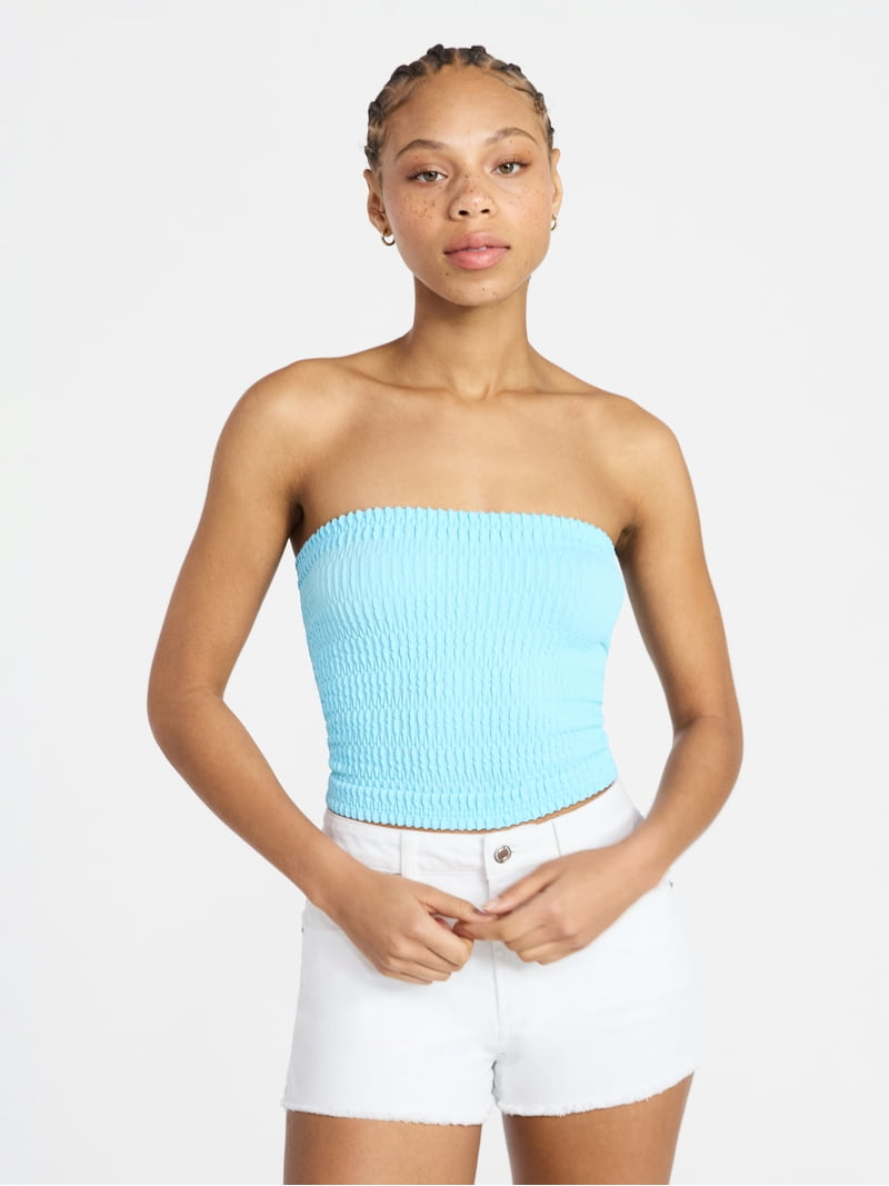 No Boundaries Seamless Textured Tube Top, Women's XXS-XXL