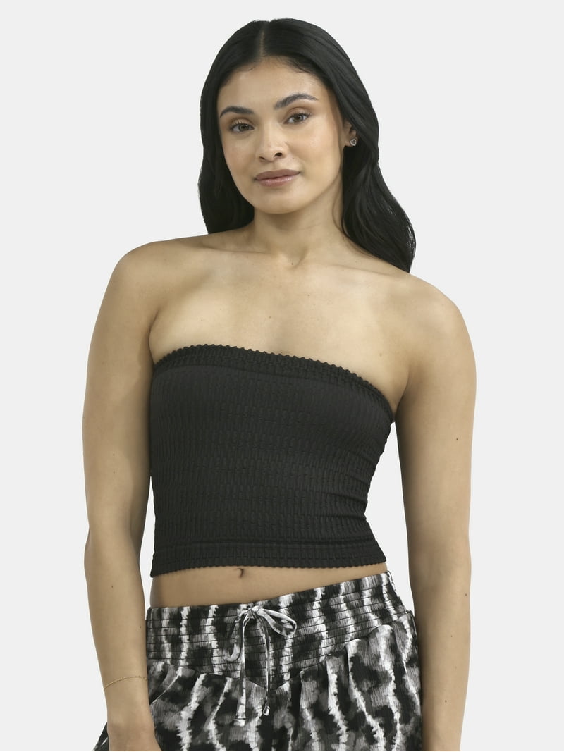 No Boundaries Seamless Textured Tube Top for Women, Cropped