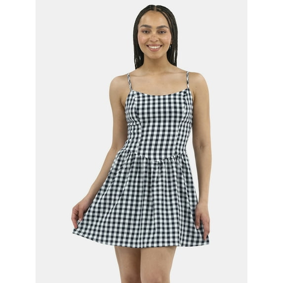No Boundaries Seersucker Gingham Mini Dress, Women's
