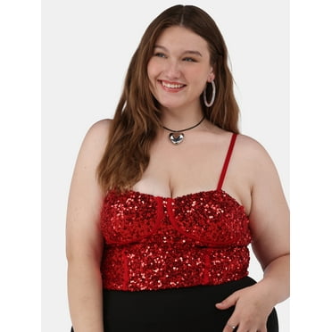 No Boundaries Sequin Corset, Women's and Women’s Plus