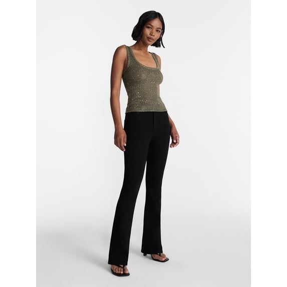 No Boundaries Sequin Sweater Tank Top, Women's and Women's Plus XXS-4X