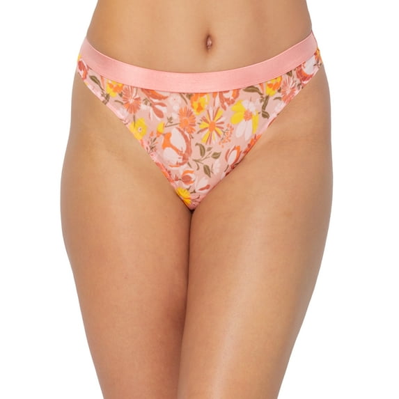 No Boundaries Sheer Mesh Thong Panty, 3-Pack, Sizes XS-XXXL