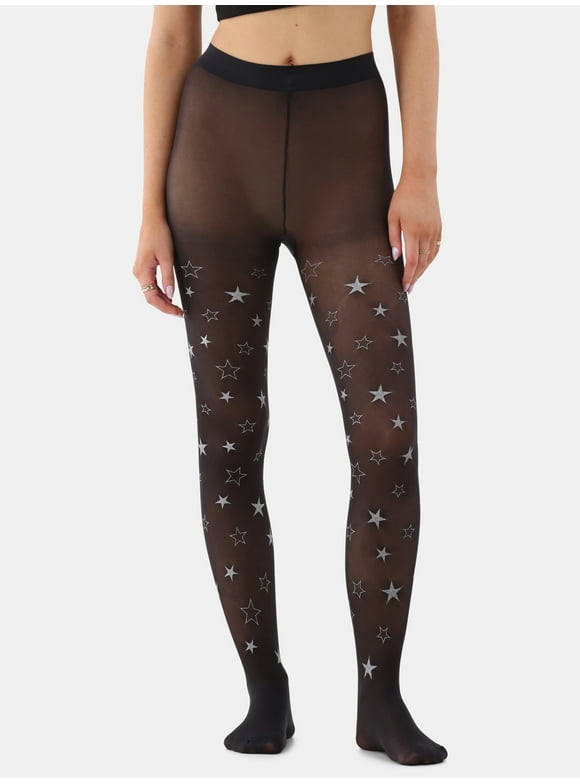 Star Pattern Sheer Tights for Women, Sizes S-3XL