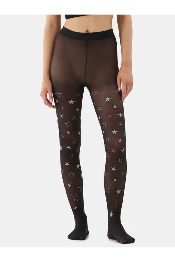 Star Pattern Sheer Tights for Women, Sizes S-3XL