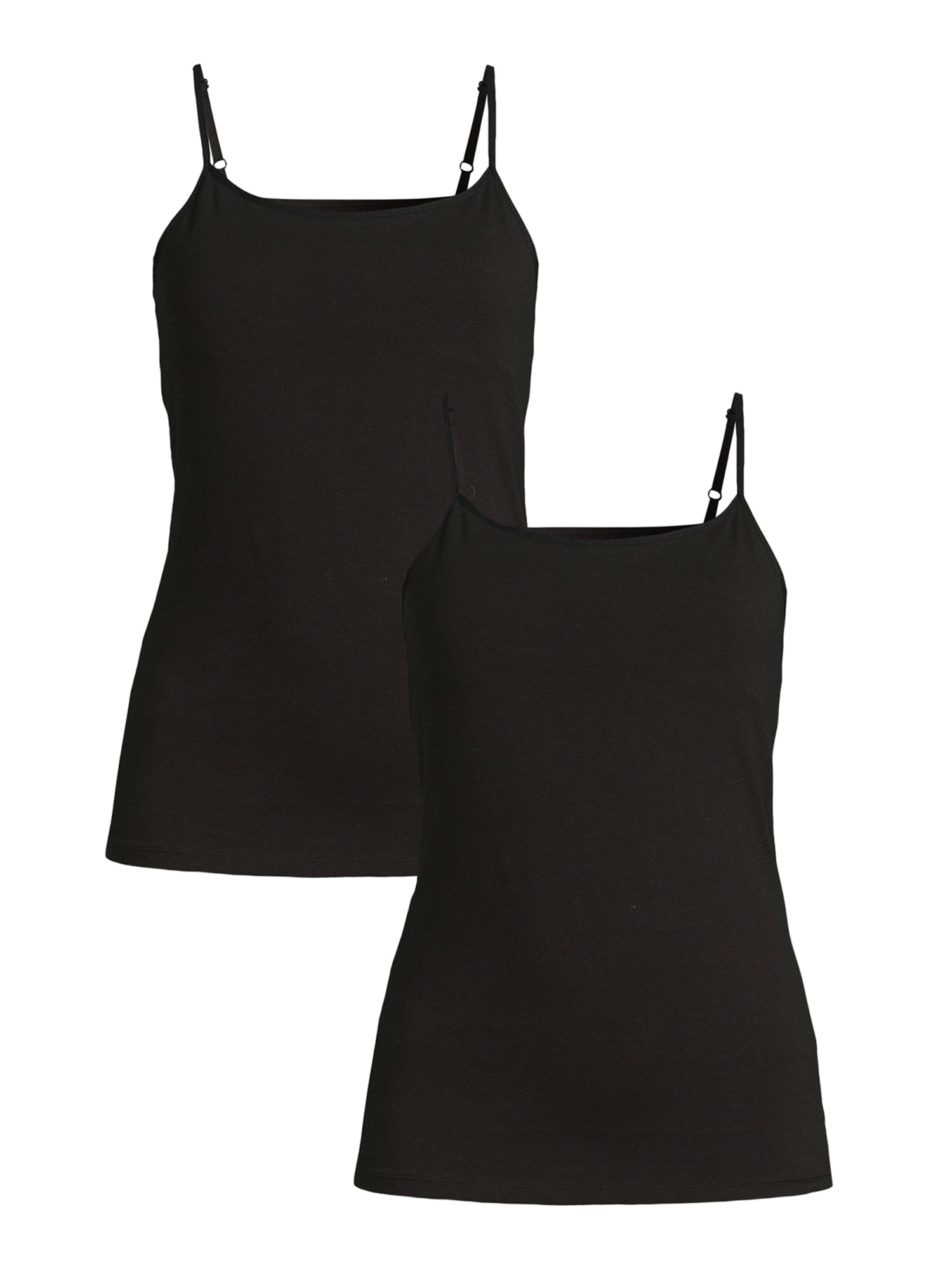 No Boundaries Shelf Bra Cami, 2-Pack, Women’s and Women’s Plus