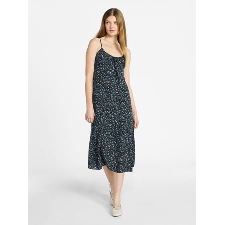 No Boundaries Shirred Midi Dress, Women's XXS-XXL