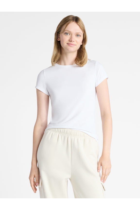Crew Neck Tee with Short Sleeves, 1 or 3-Pack, Women’s