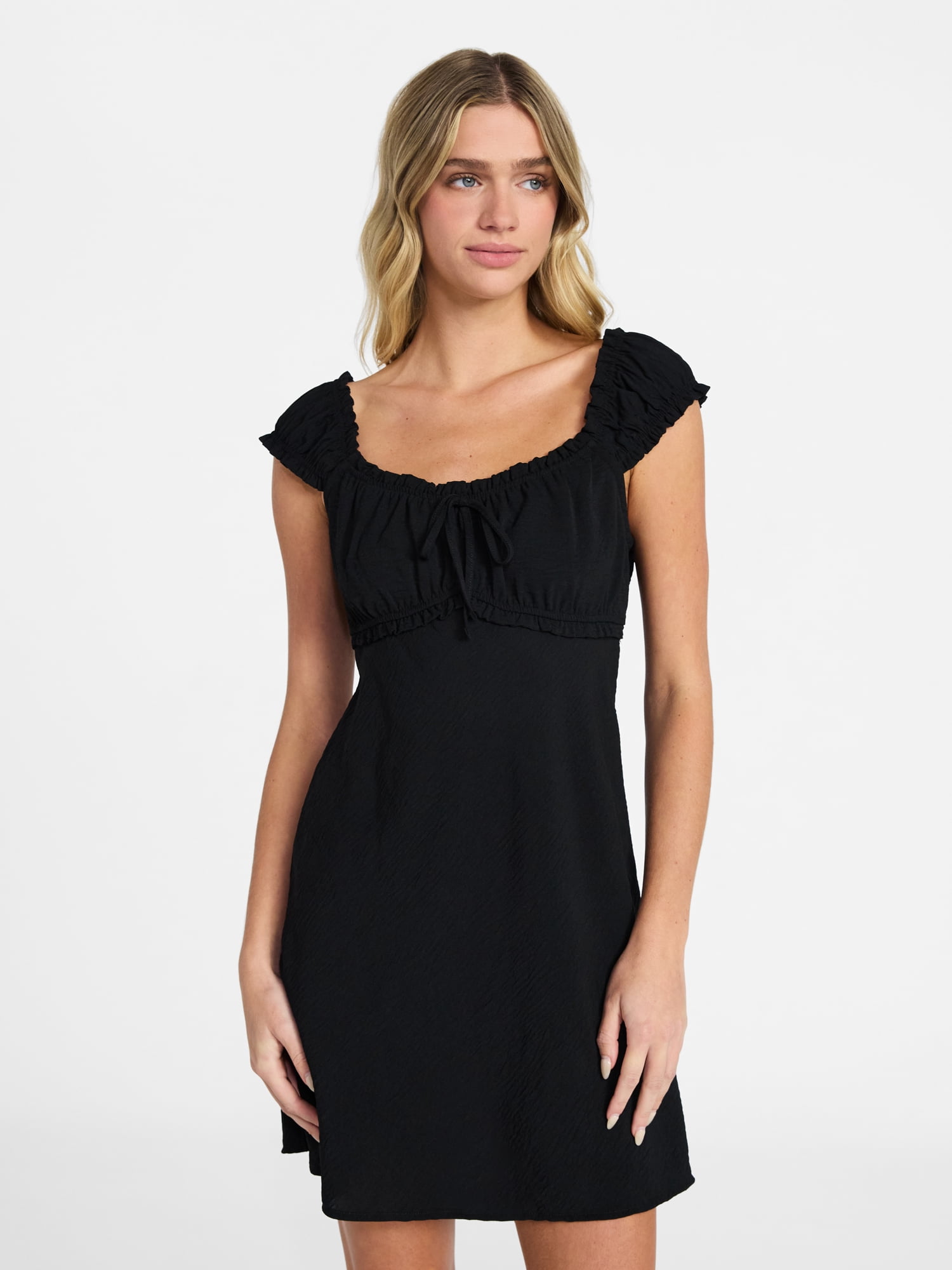 No Boundaries Fit and Flare Mini Dress with Short Sleeves, Women's XXS-XXL