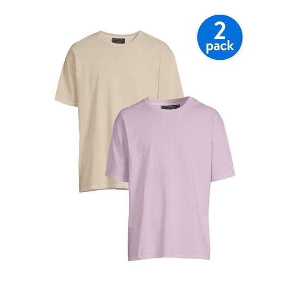 No Boundaries Short Sleeve Oversized Solid Print T-Shirt (Men's) 2 Pack