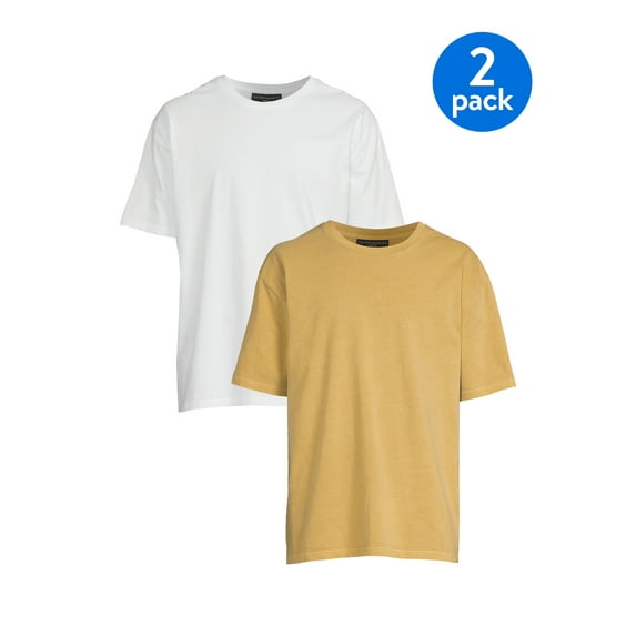 No Boundaries Short Sleeve Oversized Solid Print T-Shirt (Men's) 2 Pack