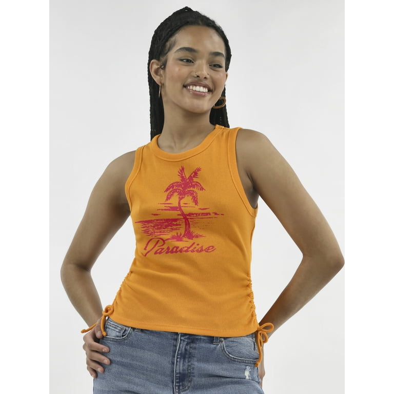 No Boundaries Side Cinch Graphic Tank Top, Women's - Walmart.com