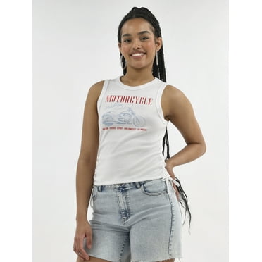 No Boundaries Side Cinch Graphic Tank Top, Women's