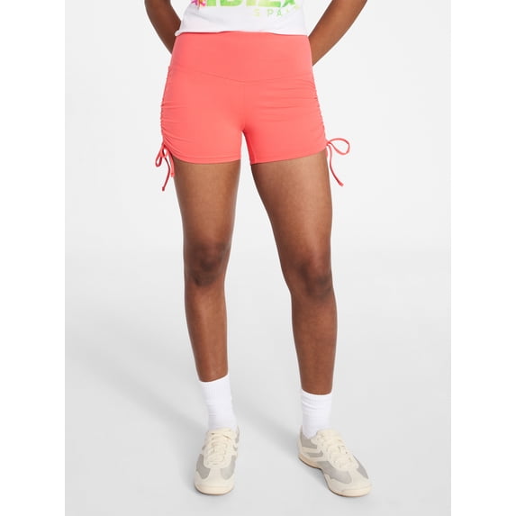 No Boundaries Ruched Side Bike Shorts, 4" Inseam, Women’s XXS-XXL