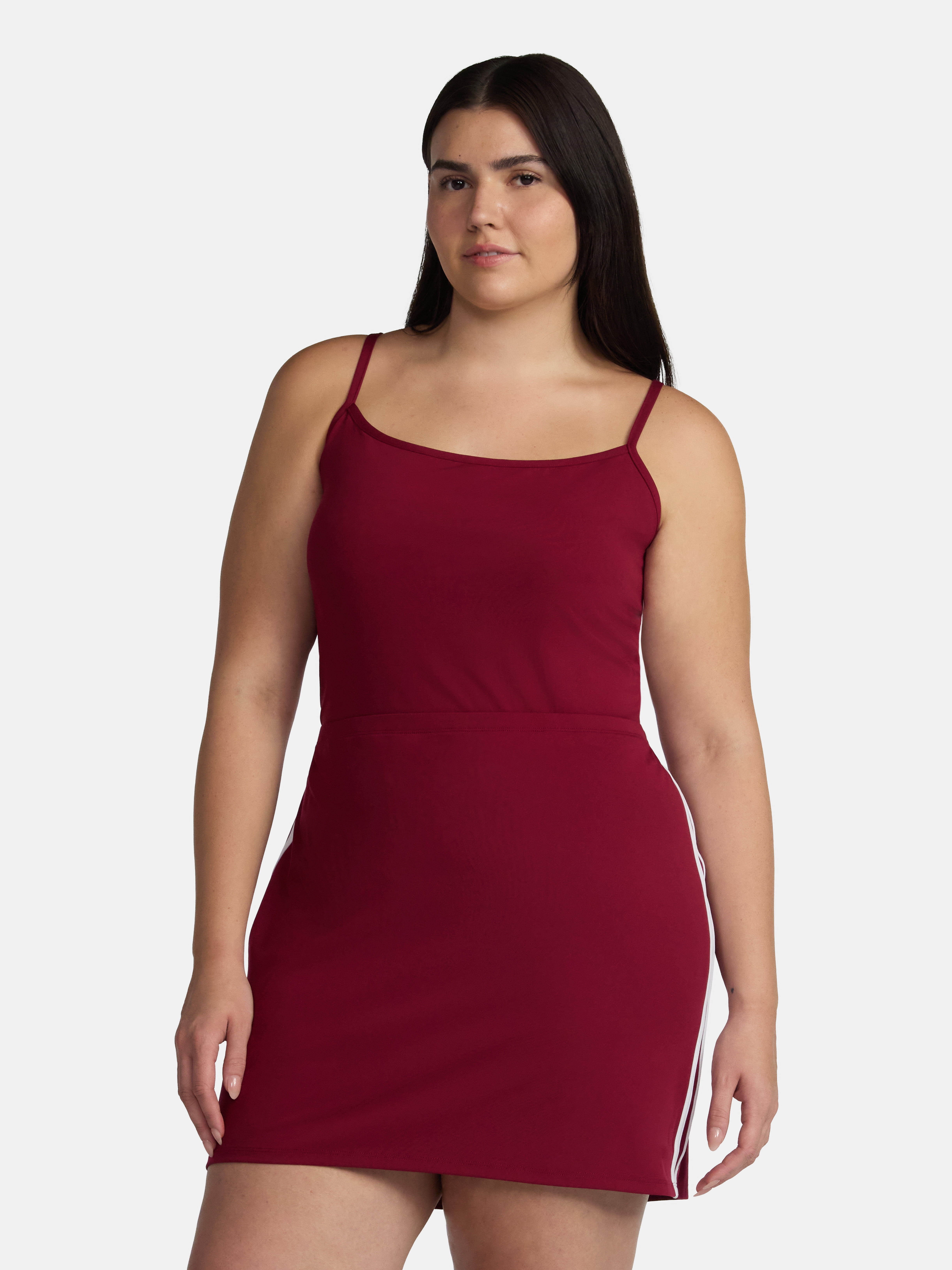 No Boundaries Side Stripe Cami and Skirt Set, 2-Piece, Women's and Women’s Plus