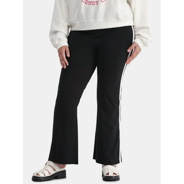 No Boundaries Side Stripe Flare Pants, 31” Inseam, Women's and Women’s Plus