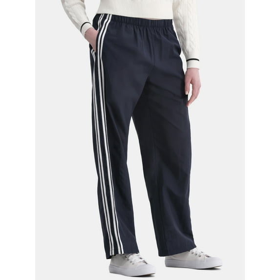 No Boundaries Side Stripe Track Pants, 31” Inseam, Women's and Women’s Plus