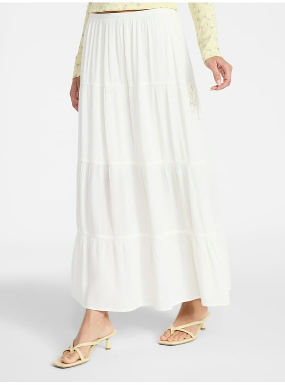 Side Tie Tiered Maxi Skirt, Women's XXS-XXL
