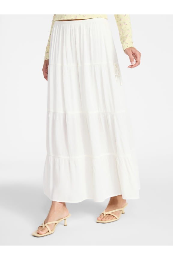 Side Tie Tiered Maxi Skirt, Women's XXS-XXL