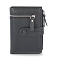 thumbnail image 1 of No Boundaries Side Zip Bi-Fold Wallet, Black, Women’s, 1 of 4