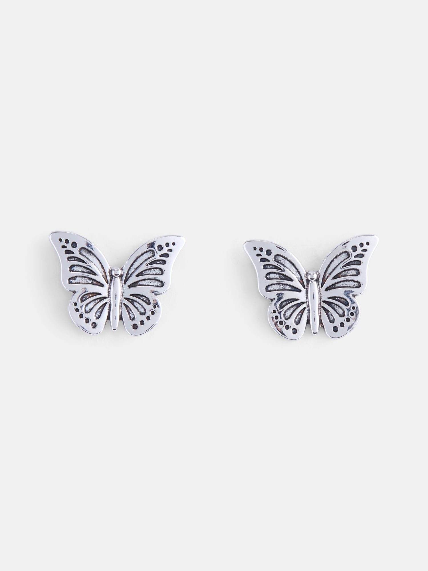 No Boundaries Butterfly Stud Earrings, Silver Tone, 1 Pair