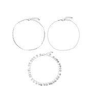 No Boundaries Anklet Set, Silver Tone, 3-Piece, Female, Adult & Teen
