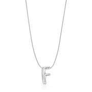 No Boundaries Silvertone Initial Bubble Letter Necklace, 1 Piece, Letter F