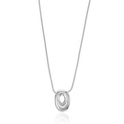 No Boundaries Silvertone Initial Bubble Letter Necklace, 1 Piece, Letter O