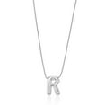 thumbnail image 1 of No Boundaries Silvertone Initial Bubble Letter Necklace, 1 Piece, Letter R, 1 of 4