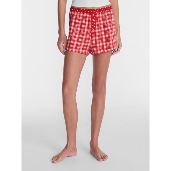 No Boundaries Print Boxer Sleep Shorts, 3" Inseam, Women's XS-XXL