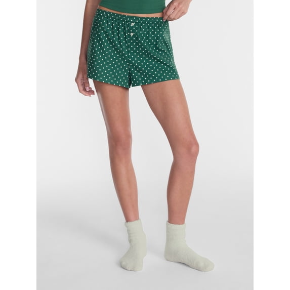 No Boundaries Print Boxer Sleep Shorts, 3" Inseam, Women's XS-XXL