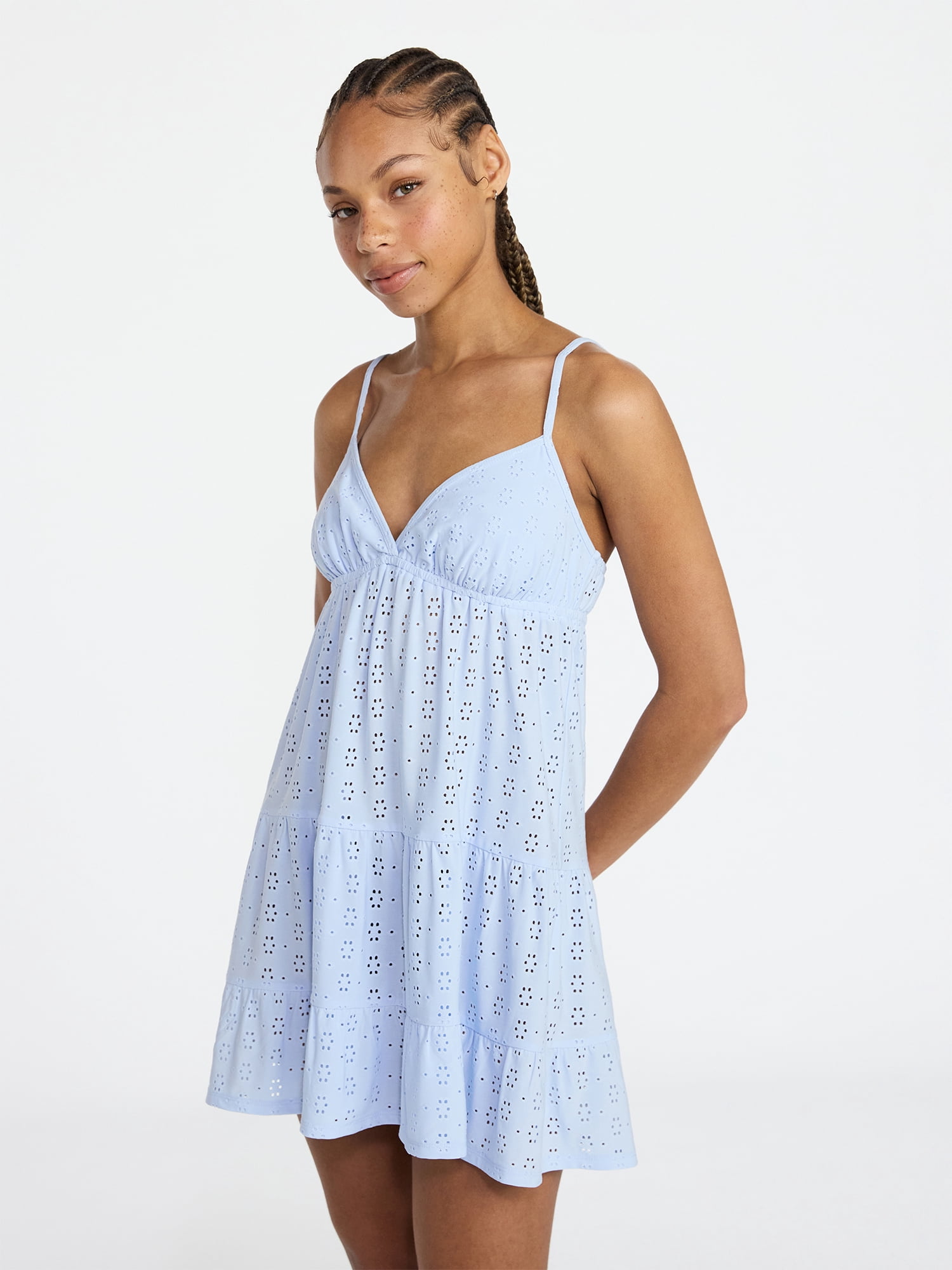 NO DRESS ノードレス スリーブ&キャミソール 0728 No Boundaries Tiered Cami Sleep Dress, Women's XS-XXL - Walmart.com