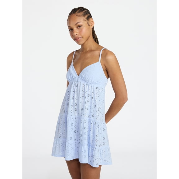 No Boundaries Tiered Cami Sleep Dress, Women's XS-XXL