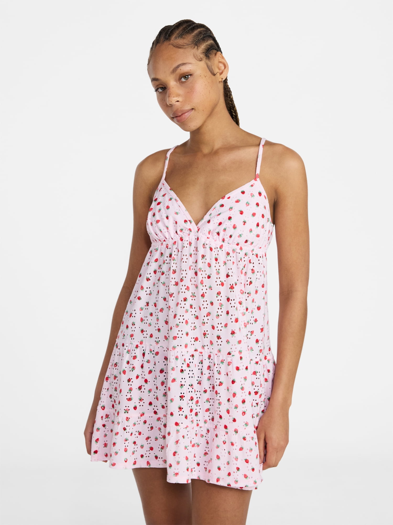 No Boundaries Tiered Cami Sleep Dress, Women's XS-XXL