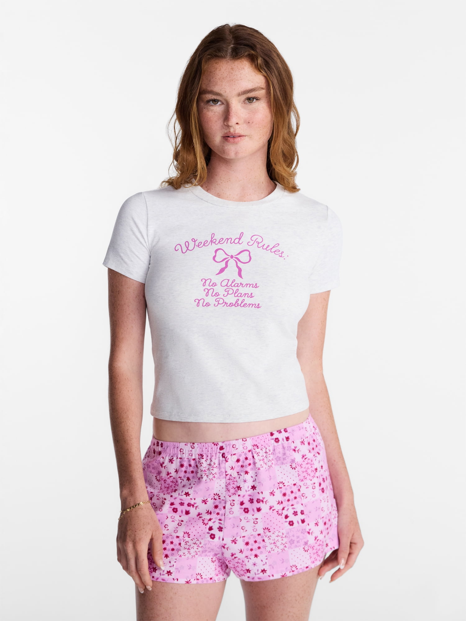 No Boundaries Sleep Tee with Short Sleeves, Women's XS-XXL