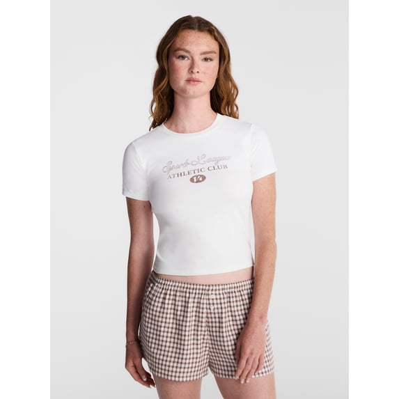 No Boundaries Sleep Tee with Short Sleeves, Women's XS-XXL