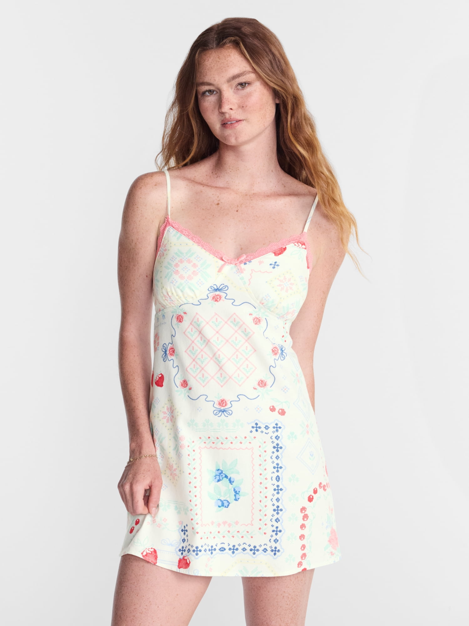 No Boundaries Sleeveless Sleep Slip Dress, Women's XS-XXL