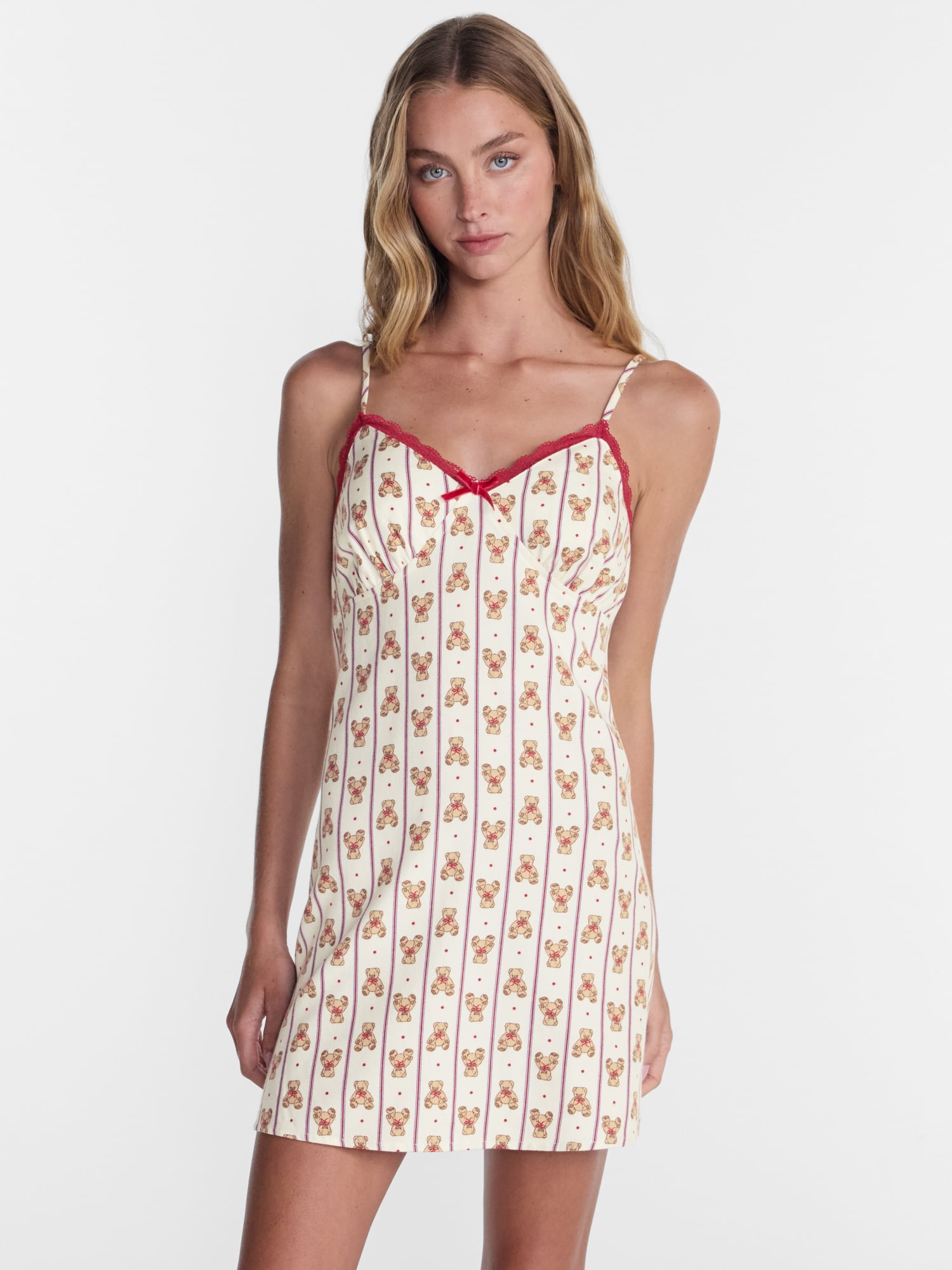 No Boundaries Sleeveless Sleep Slip Dress, Women's XS-XXL