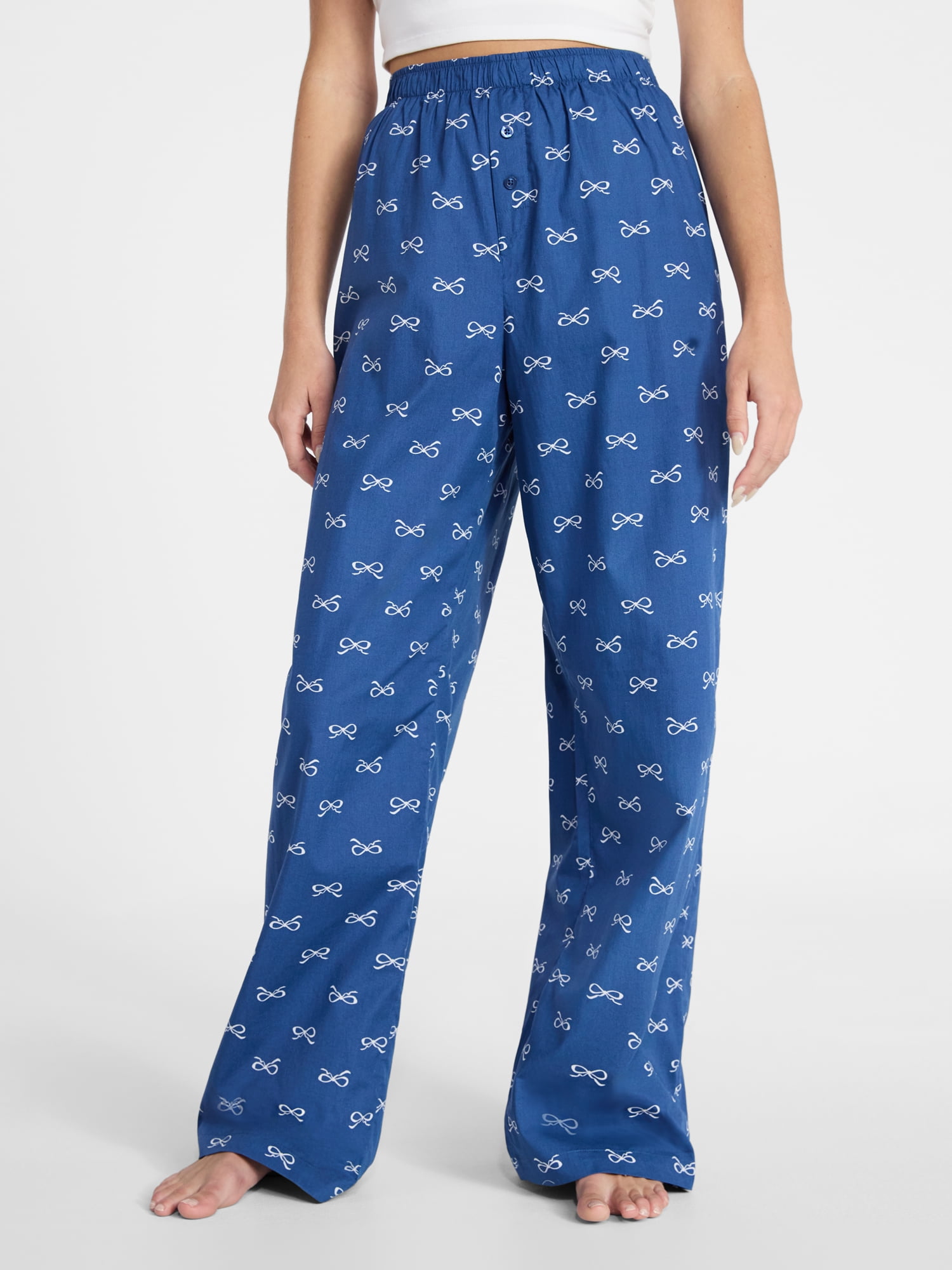 No Boundaries Sleepwear Cotton Boxer Pants, 31'' Inseam, Women's XS-XXL