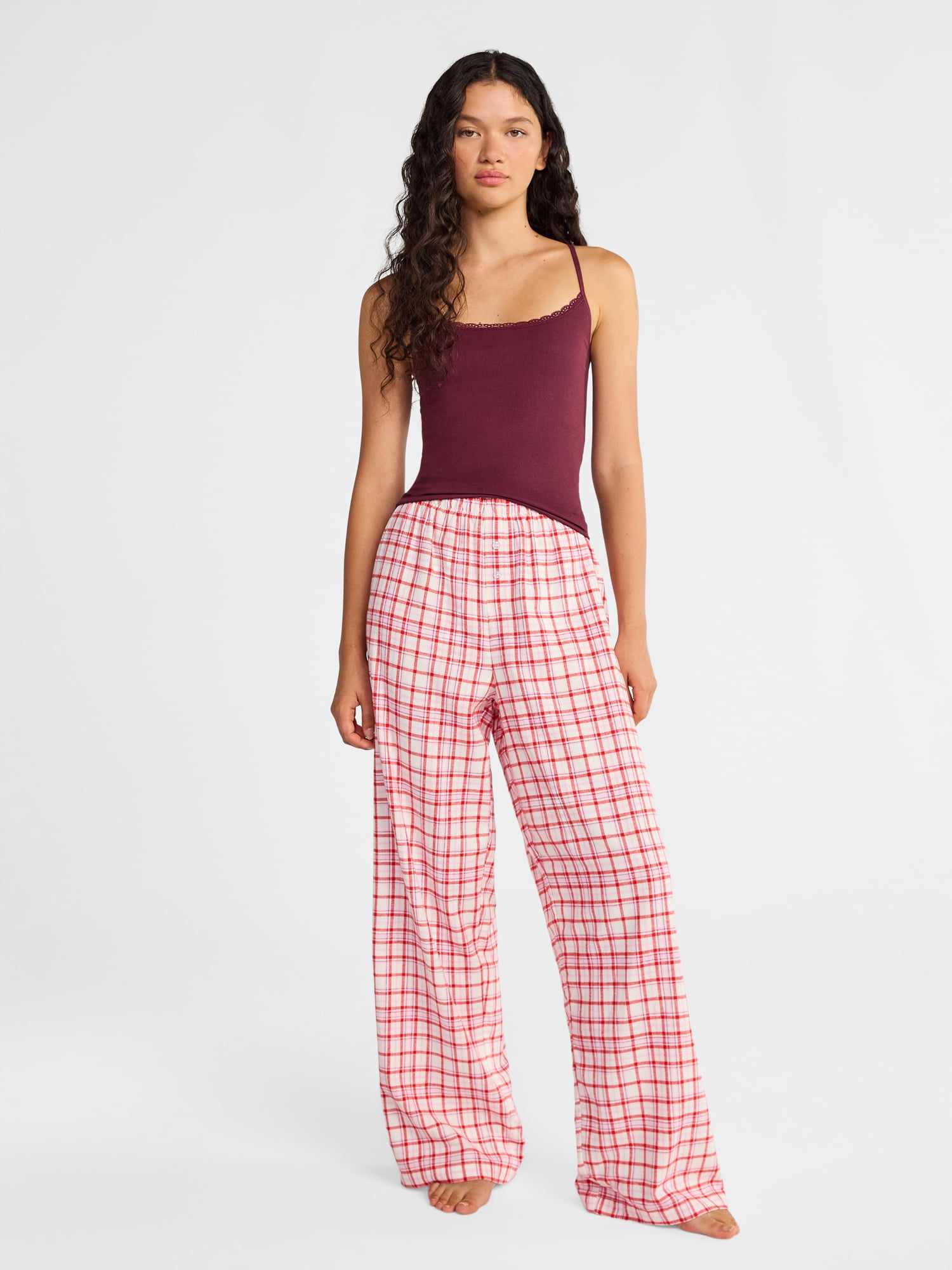 No Boundaries Sleepwear Cotton Boxer Pants, 31'' Inseam, Women’s