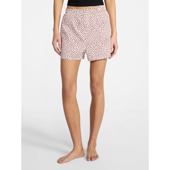 No Boundaries Sleepwear Cotton Boxer Shorts, 3'' Inseam, Women's XS-XXL
