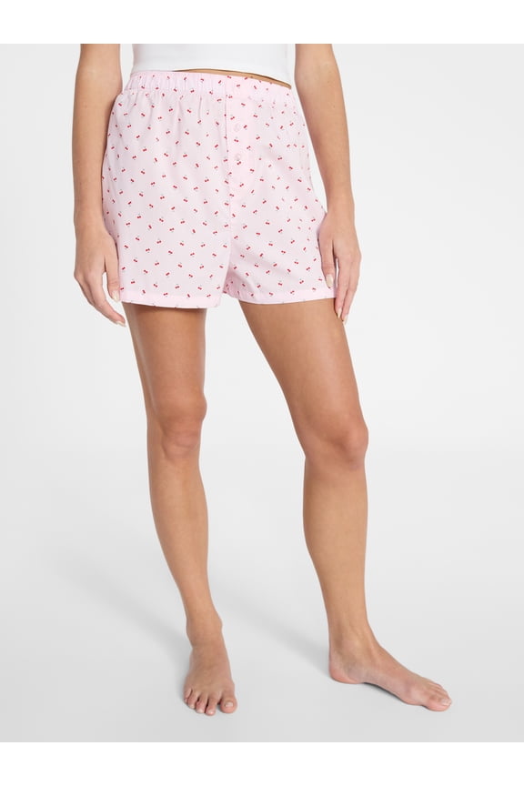 Sleepwear Cotton Boxer Shorts, 3'' Inseam, Women's XS-XXL
